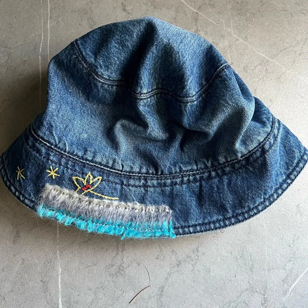 Marni Embroidered Denim Bucket Hat